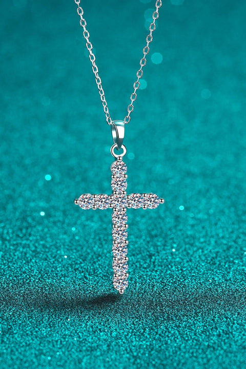Moissanite Cross Pendant Chain Necklace - Lord of LordsJewelry