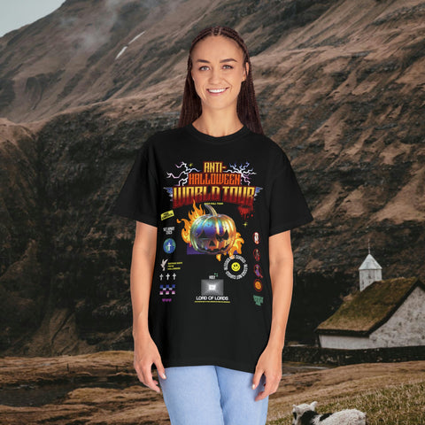 Unisex Anti-Halloween World Tour Garment-Dyed T-shirt - Lord of LordsT-Shirt