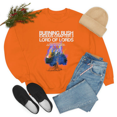 Unisex Burning Bush Heavy Blend™ Crewneck Sweatshirt - Lord of LordsSweatshirt
