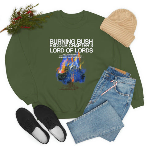 Unisex Burning Bush Heavy Blend™ Crewneck Sweatshirt - Lord of LordsSweatshirt
